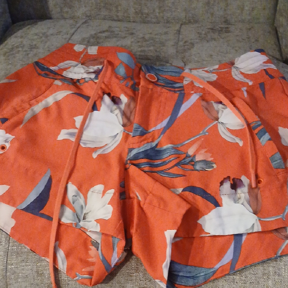 Floral Orange Shorts